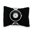 Montre bracelet fantaisie argentée pois noirs