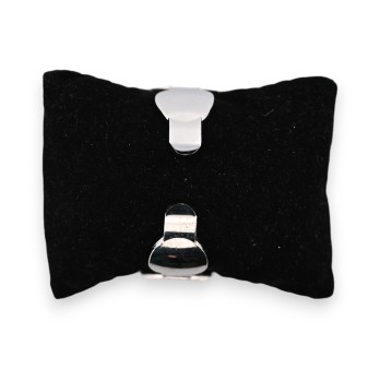 Montre bracelet fantaisie argentée pois noirs