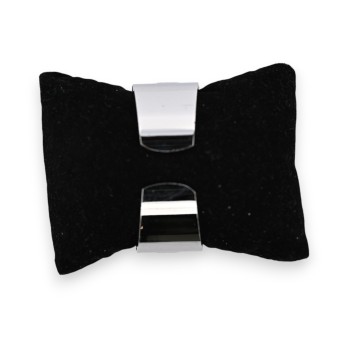 Montre bracelet fantaisie argentée cadran noir facette