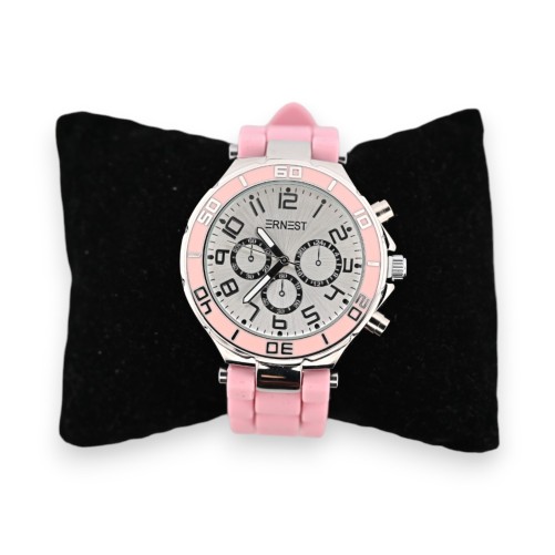 Montre silicone Ernest rose tendre cadran chrono