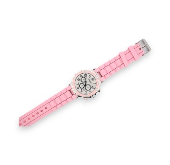 Montre silicone Ernest rose tendre cadran chrono
