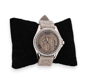 Montre silicone Ernest gris clair cadran chrono