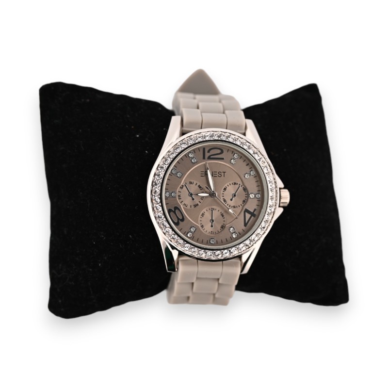 Montre silicone Ernest gris clair cadran chrono
