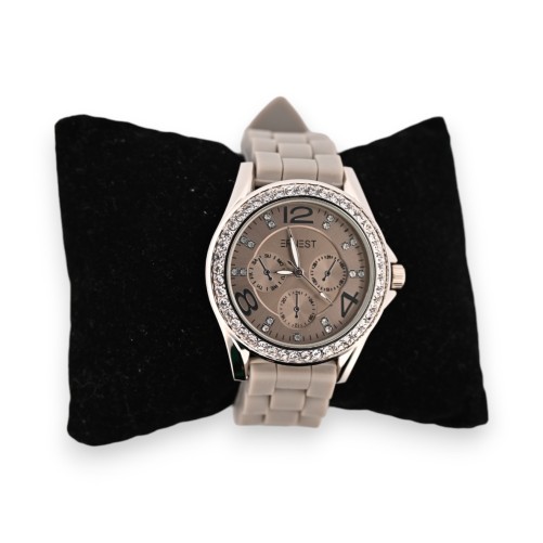 Montre silicone Ernest gris clair cadran chrono