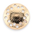 Broche aimantée dorée coeur pierres diverses
