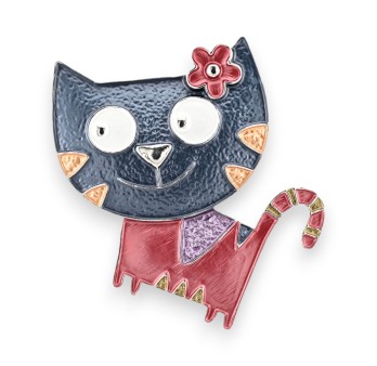 Broche aimantée chat rigolo