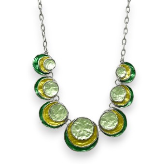 Parure fantaisie rond relief nuances vertes