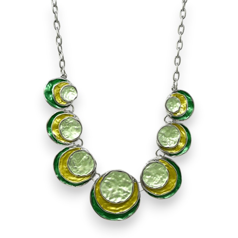 Parure fantaisie rond relief nuances vertes