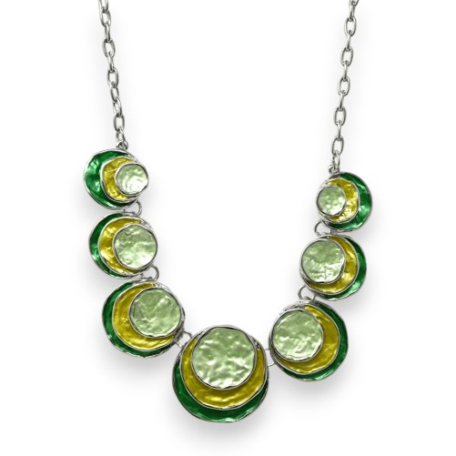 Parure fantaisie rond relief nuances vertes