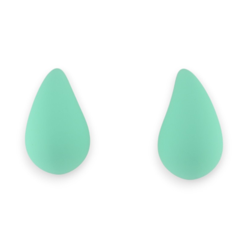 Boucles d'oreilles goutte vert menthe