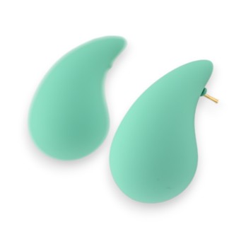 Boucles d'oreilles goutte vert menthe