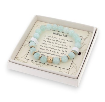 Bracelet amazonite russe avec boite Lolilota
