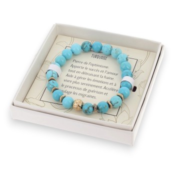 bracelet turquoise reconstitué avec boite Lolilota