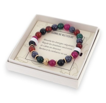 bracelet tourmaline multicolore avec boite Lolilota