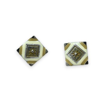 Parure fantaisie carrée patchwork nuances beige