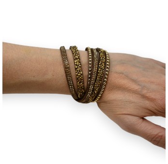 Bracelet double marron et doré
