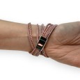 Bracelet double rose clou et strass
