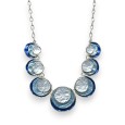 Parure collier rond relief nuances bleu