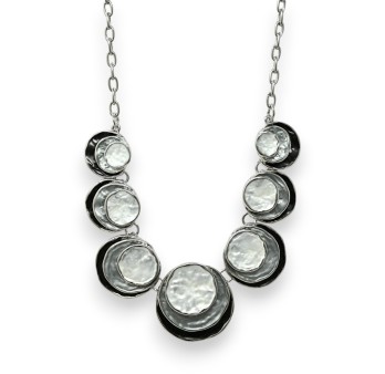 Parure collier rond relief nuance noir et gris
