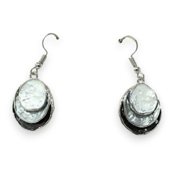 Parure collier rond relief nuance noir et gris