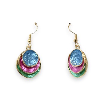 Parure collier rond relief multicolore