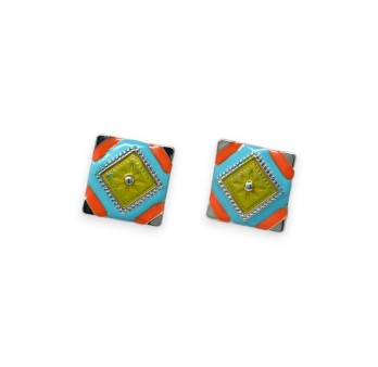 Parure fantaisie carré patchwork multicolore