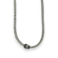 Collier ras de cou argenté boule strass aimantée