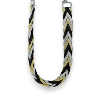 Collier fantaisie Cléopâtre tresse tricolore