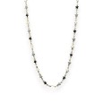 Collier acier doré étoiles noires blanches et grises
