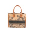 Sac en liège imprimé toile de jouy bleu