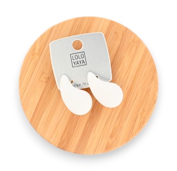 Boucles d'oreilles goutte blanche