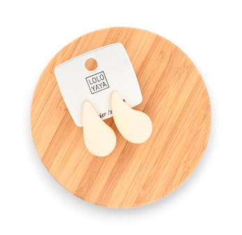 Boucles d'oreilles goutte crème