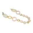 Collier sautoir vintage ronds nuances beige rosé