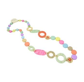 Collier sautoir vintage multicolore