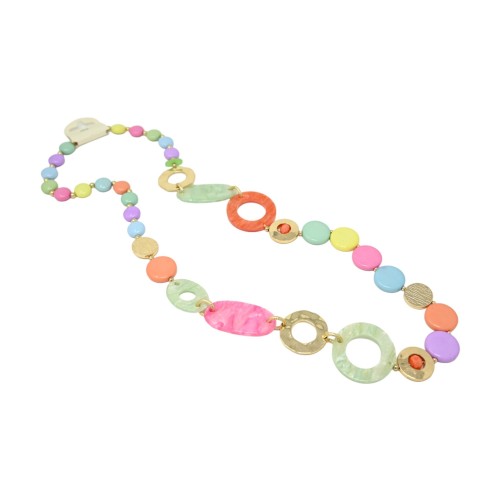 Collier sautoir vintage multicolore