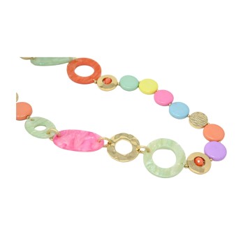 Collier sautoir vintage multicolore