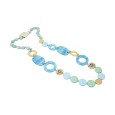 Collier sautoir vintage nuances bleu