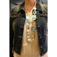 Collier sautoir vintage nuances bleu