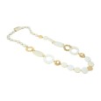 Collier sautoir vintage nuances blanches