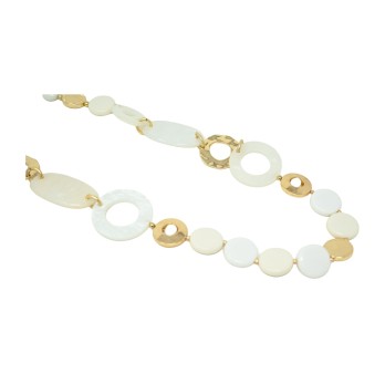 Collier sautoir vintage nuances blanches