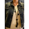 Collier sautoir noir étoile filante