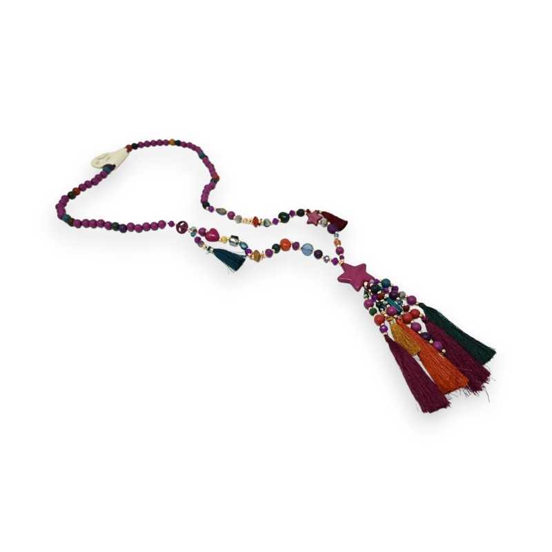 Collier sautoir grena étoile filante