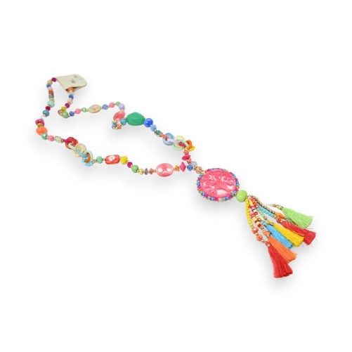 Collier sautoir multicolore arbre de vie