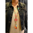 Collier sautoir multicolore arbre de vie