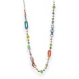 Collier sautoir fin multicolore perles et formes variées