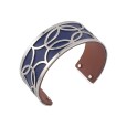 Bracelet manchette bleu marine et marron
