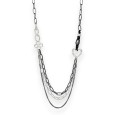 Collier sautoir chaine 2 couleurs coeur