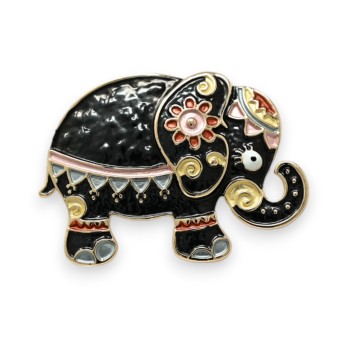 Broche aimantée dorée éléphant