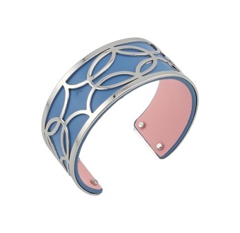 Bracelet manchette bleu ciel et rose