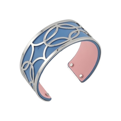 Bracelet manchette bleu ciel et rose
